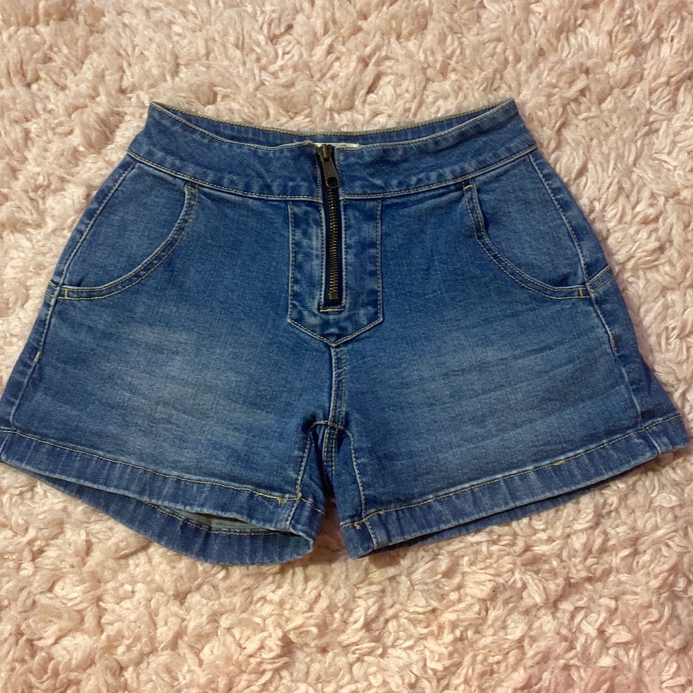 Pacsun Star Embroidered Shorts Super High Rise Denim Short